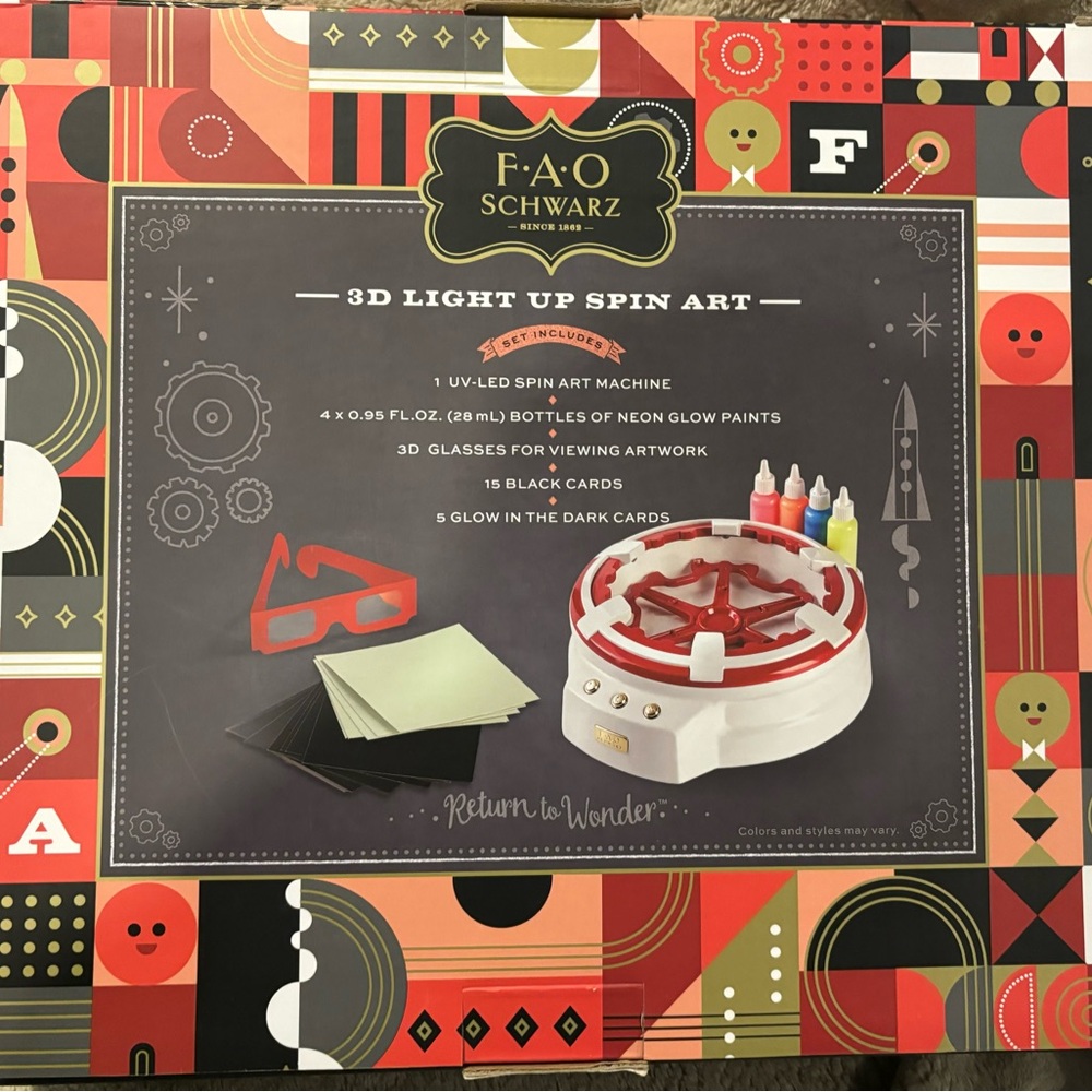 Glow in the dark spin art